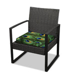 Peacock Tail Print Outdoor Seat Cushion Cover
