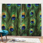 Peacock Tail Print Pencil Pleat Curtains