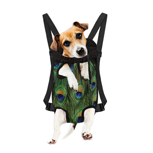 Peacock Tail Print Pet Carrier Backpack