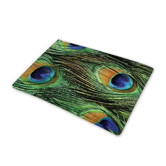 Peacock Tail Print Pet Cooling Mat Cover