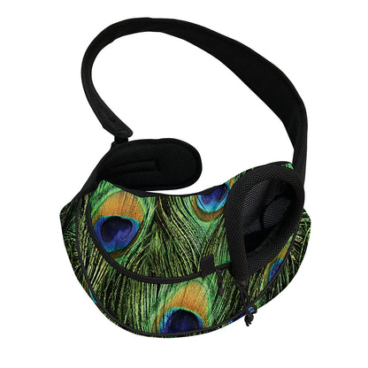 Peacock Tail Print Pet Sling Carrier