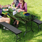 Peacock Tail Print Picnic Table Cover