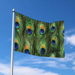 Peacock Tail Print Polyester Flag