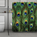 Peacock Tail Print Polyester Shower Curtain