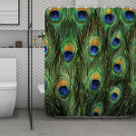 Peacock Tail Print Polyester Shower Curtain
