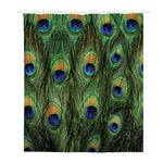 Peacock Tail Print Polyester Shower Curtain