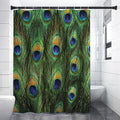 Peacock Tail Print Premium Shower Curtain
