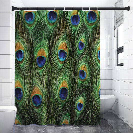 Peacock Tail Print Premium Shower Curtain
