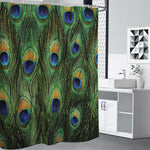 Peacock Tail Print Premium Shower Curtain