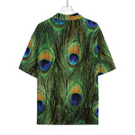 Peacock Tail Print Rayon Hawaiian Shirt