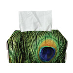 Peacock Tail Print Rectangle Tissue Box Cover