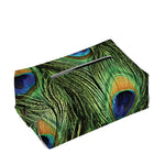 Peacock Tail Print Rectangle Tissue Box Cover
