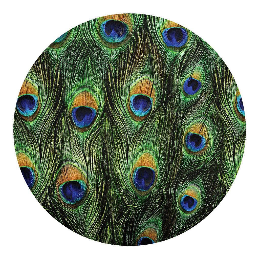 Peacock Tail Print Round Blanket