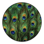 Peacock Tail Print Round Floor Mat