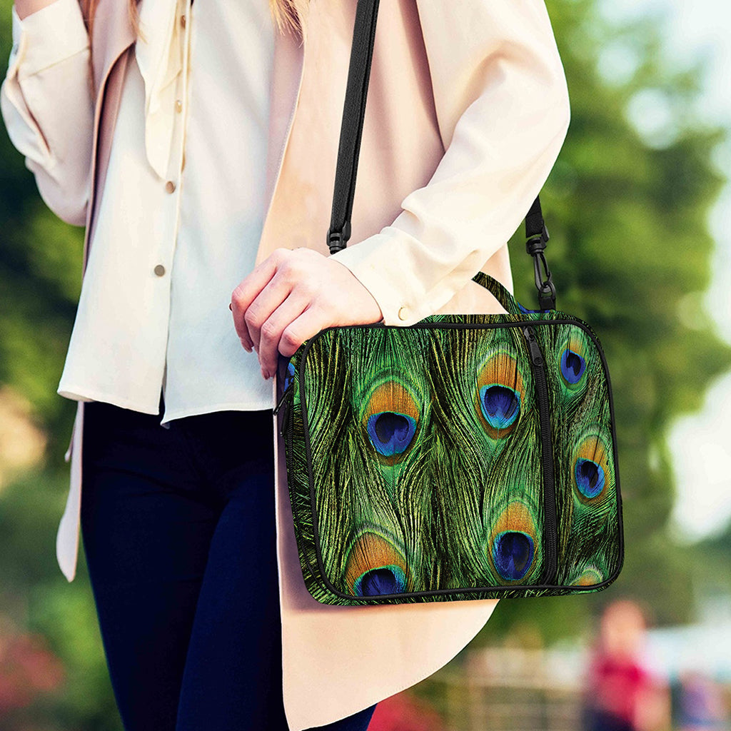 Peacock Tail Print Shoulder Strap Bible Bag