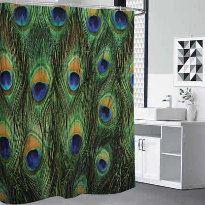 Peacock Tail Print Shower Curtain