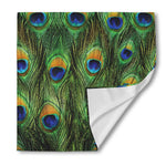 Peacock Tail Print Silk Bandana