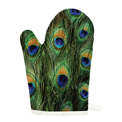 Peacock Tail Print Single Oven Mitt