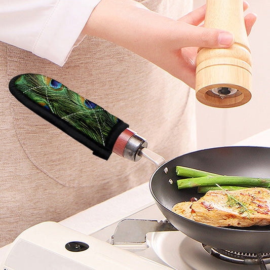 Peacock Tail Print Skillet Handle Cover