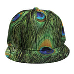 Peacock Tail Print Snapback Cap