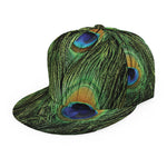 Peacock Tail Print Snapback Cap