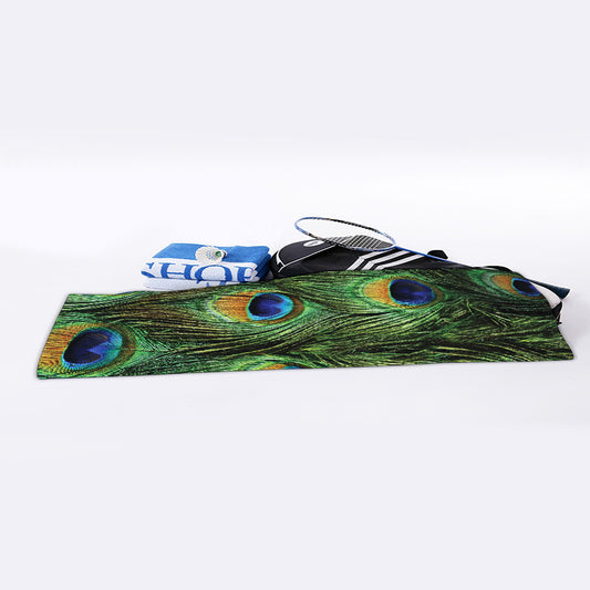 Peacock Tail Print Sports Towel
