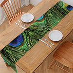 Peacock Tail Print Table Runner