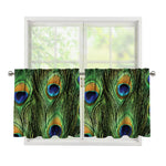 Peacock Tail Print Tier Curtains