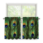 Peacock Tail Print Tier Curtains