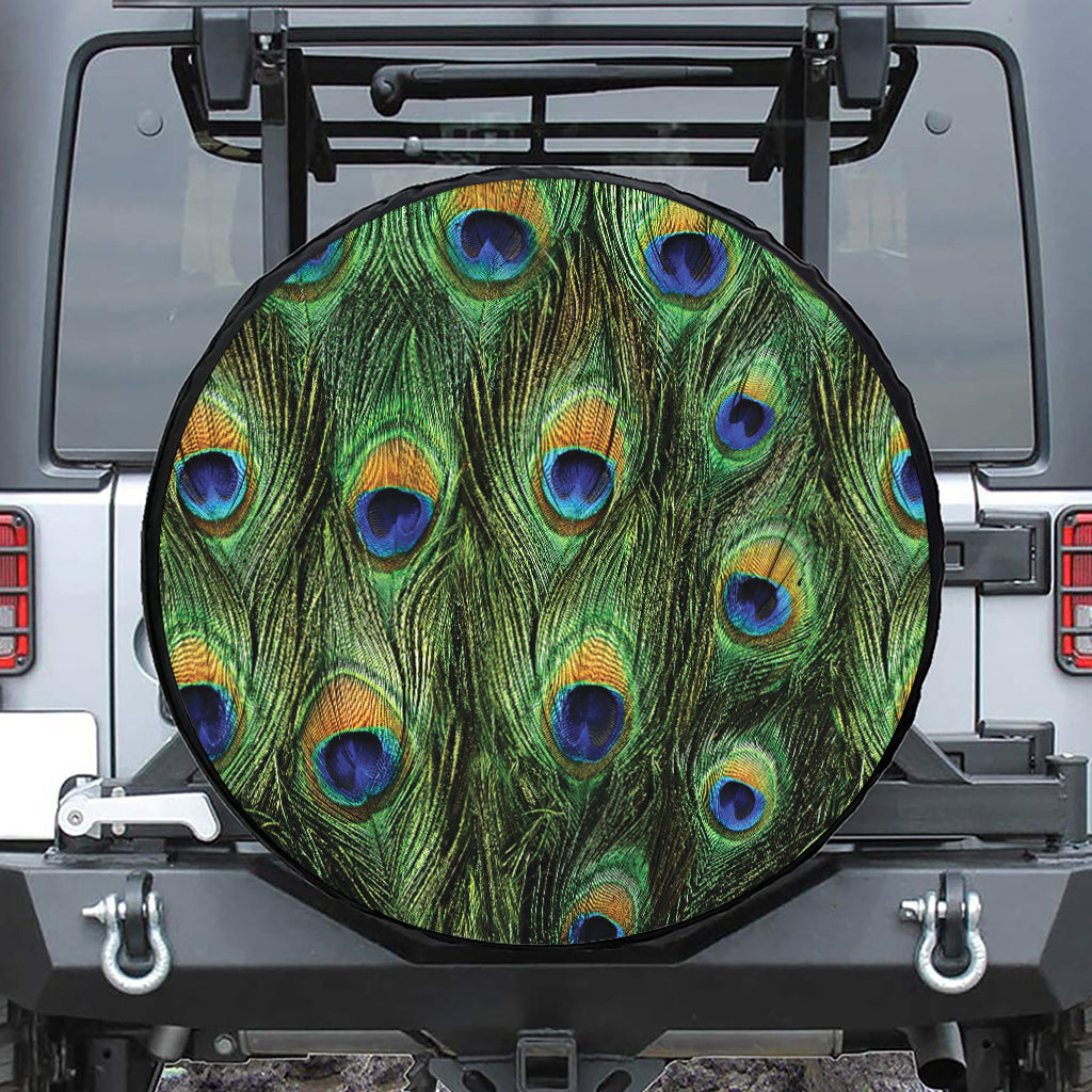 Peacock Tail Print Tire Cover