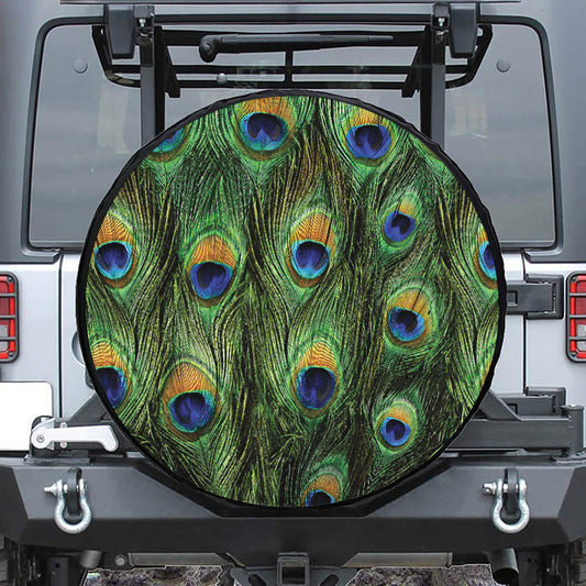 Peacock Tail Print Tire Cover