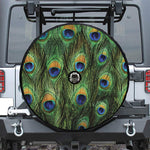 Peacock Tail Print Tire Cover With Camera Hole