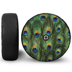 Peacock Tail Print Tire Cover With Camera Hole