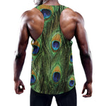 Peacock Tail Print Training Tank Top