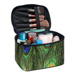 Peacock Tail Print Travel Makeup Bag