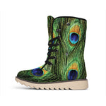 Peacock Tail Print Winter Boots