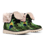 Peacock Tail Print Winter Boots