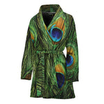 Peacock Tail Print Women's Bathrobe