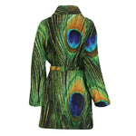 Peacock Tail Print Women's Bathrobe