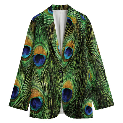 Peacock Tail Print Women's Blazer
