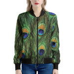 Peacock Tail Print Women's Bomber Jacket