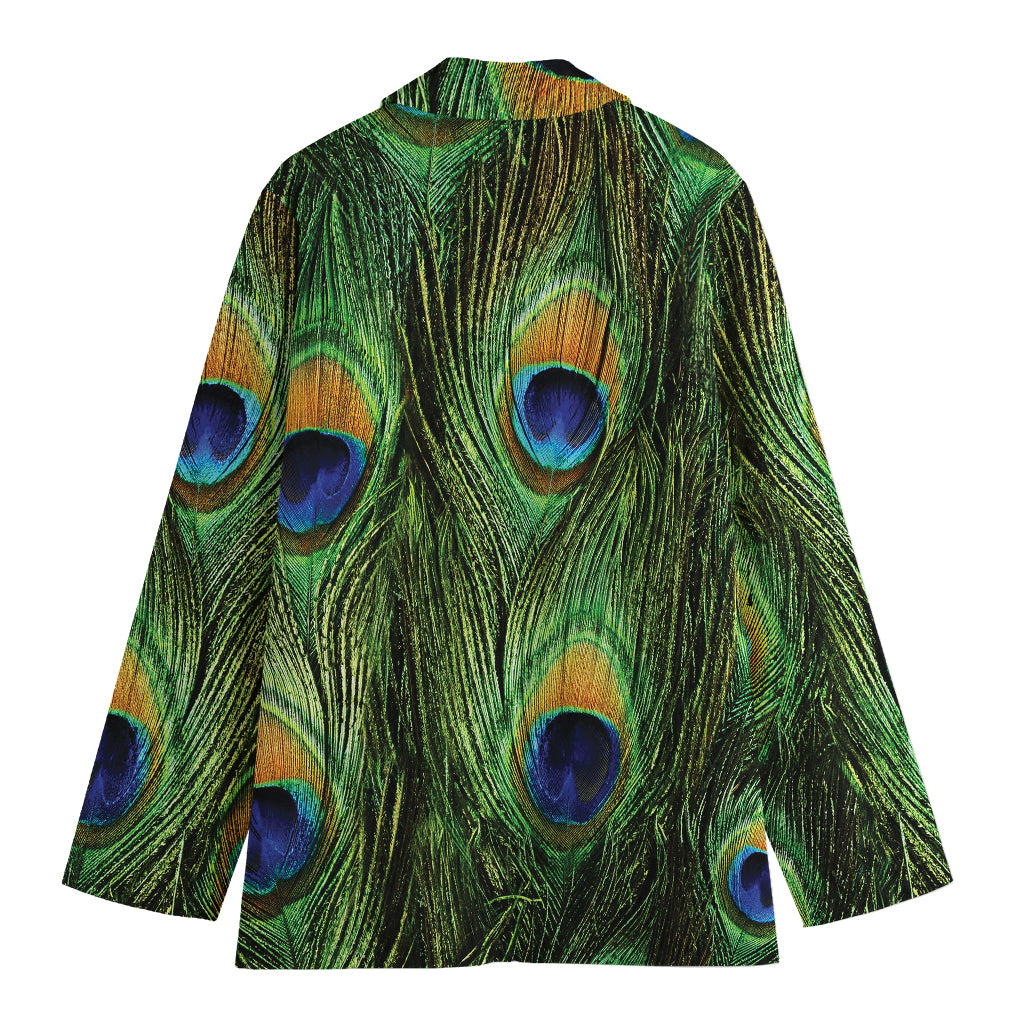 Peacock Tail Print Women's Cotton Blazer