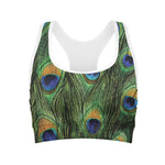 Peacock Tail Print Women's Sports Bra