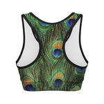 Peacock Tail Print Women's Sports Bra
