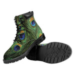 Peacock Tail Print Work Boots