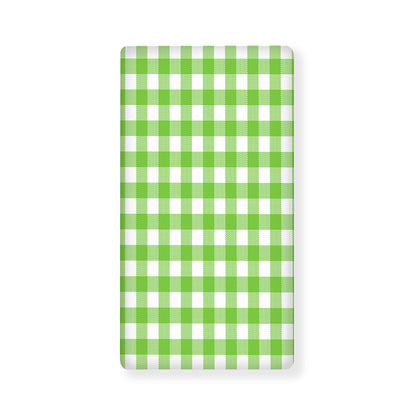 Pear Green And White Gingham Print Baby Crib Sheet