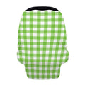 Pear Green And White Gingham Print Baby Seat Cover
