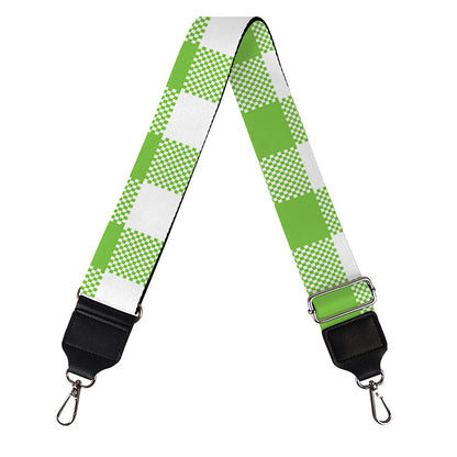 Pear Green And White Gingham Print Bag Strap
