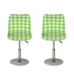 Pear Green And White Gingham Print Bar Stool Covers