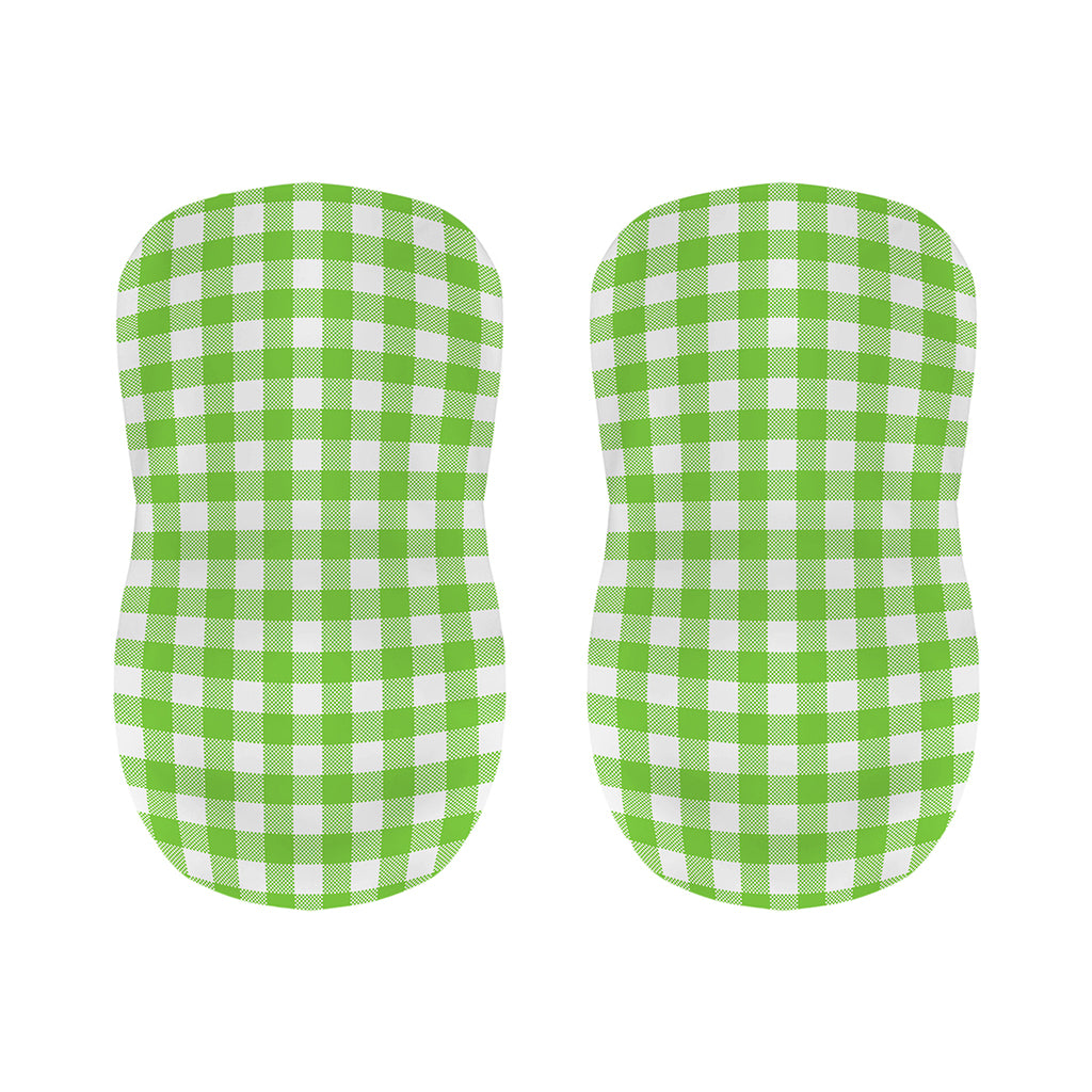 Pear Green And White Gingham Print Bar Stool Covers